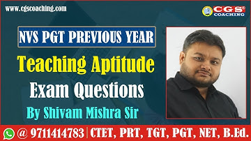 NVS PGT Teaching Aptitude Exam Questions