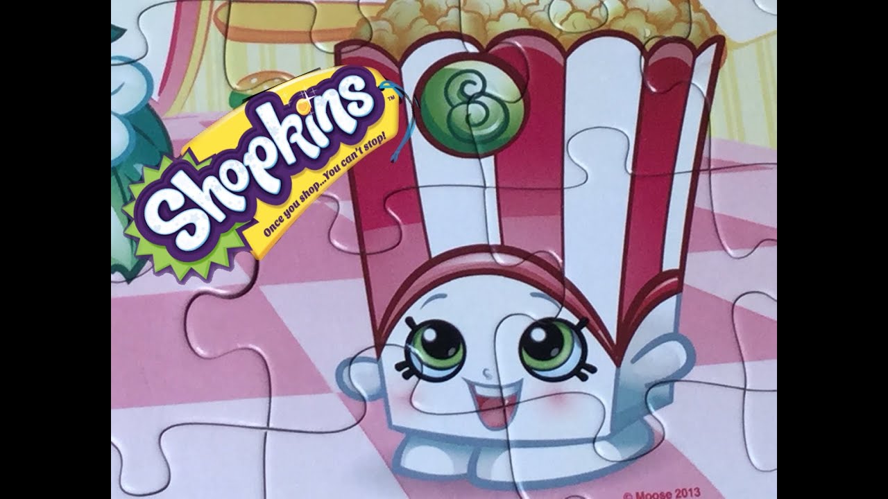 Shopkins Puzzle Games Strawberry Kiss Poppy Corn Rompecabezas Play Set De Kids Toys - YouTube