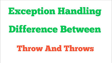 Difference Between Throw And Throws in java