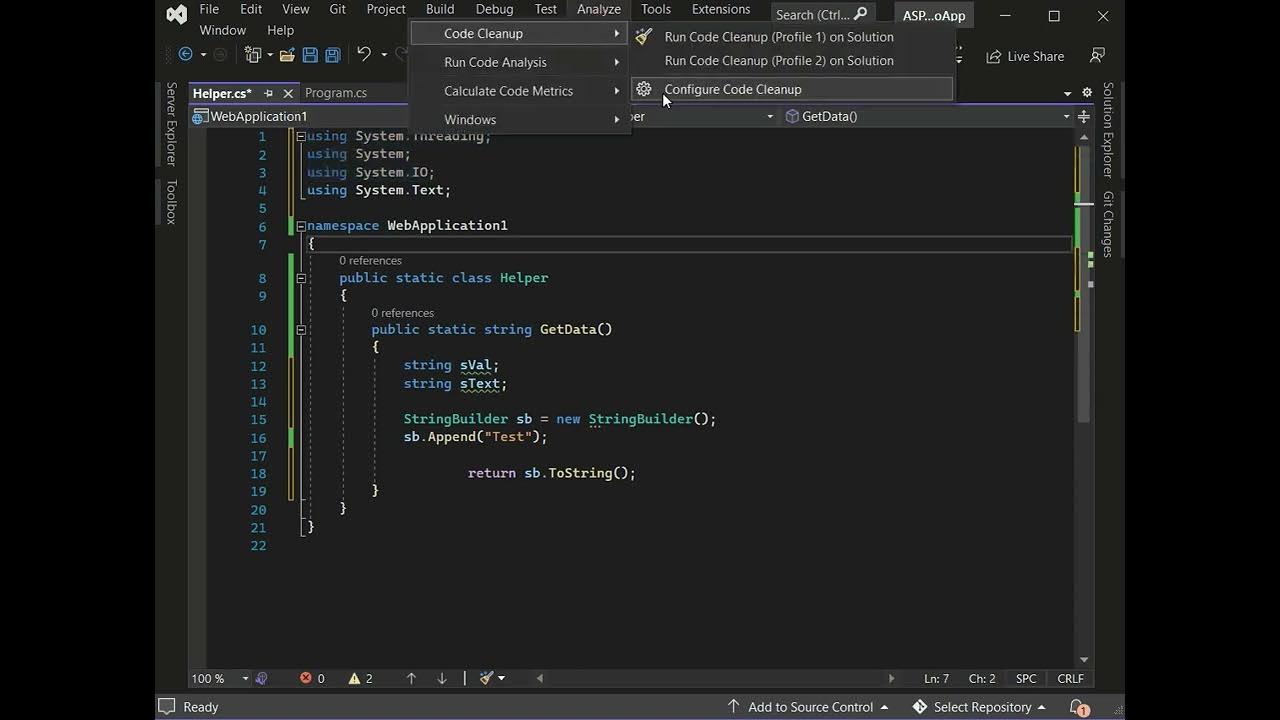 Code Cleanup on Save in Visual Studio 2022 - YouTube