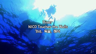 Video thumbnail of "나루토 질풍전 OP 8 : Diver (가사, 독음 , 해석)"