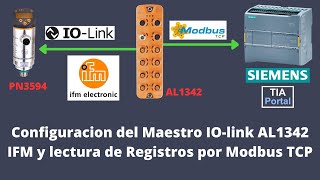Configuracion del Maestro IO link AL1342 IFM y lectura de Registros por Modbus TCP