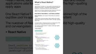 what is react native #coding #artificialintelligence