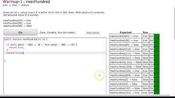 Codingbat - nearHundred (Java)