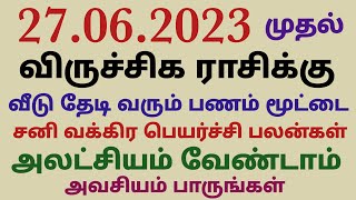 விருச்சிக ராசி சனி வக்கிர பெயர்ச்சி பலன்கள் viruchaga rasi sani vakra peyarchi palangal 2023 sani