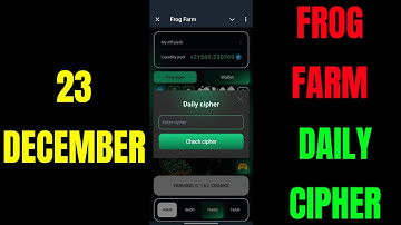 Frog Farm Daily Cipher 23 December | Frog Farm Daily Cipher Code | Frog Farm Cipher Code Today