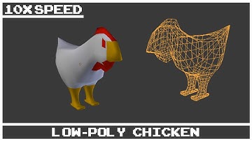 low-poly Evil Chicken | 10x Blender Timelapse (1080p 60FPS)