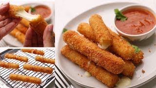 طريقة عمل أصابع الموزريلا المقرمشة / Golden mozzarella sticks