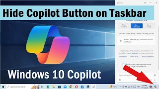 how to hide the microsoft copilot button on taskbar | remove copilot button from taskbar windows 10