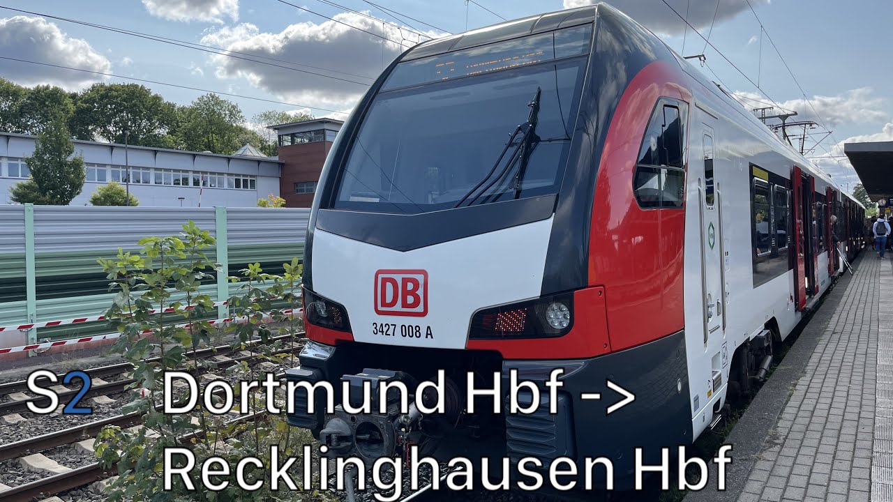Die Mitfahrt mit der S2 von Dortmund Hbf bis Recklinghausen Hbf