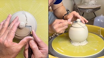 742. Learn How to Trim the Knob and Fit a Lid to a Teapot with Hsin-Chuen Lin 林新春 壺身及壺蓋修坯示範