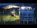 [44] 雨の中のソロキャンプ車中泊｜雨が降っても楽しい｜ハイエースDIY秘密基地でリラックス｜ASMR