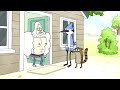 Regular show  mordecai and rigby look for a tv