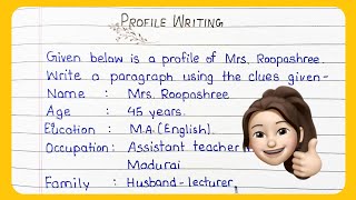 Profile Writing \ Learn How to write Profile in Exam \ Profile writing TIPS\ Profile writing English