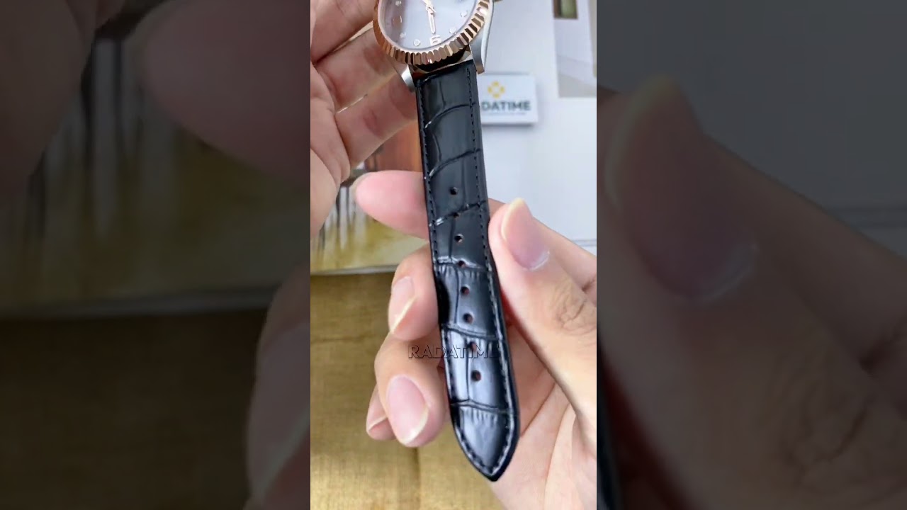 Pierre Cardin Gray Dial Black Leather, Case Silver 