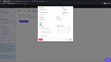 Setting Up Promo Codes