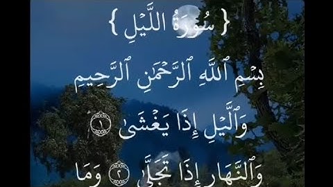 سورة الليل: وَاللَّيْلِ إِذَا يَغْشَى
