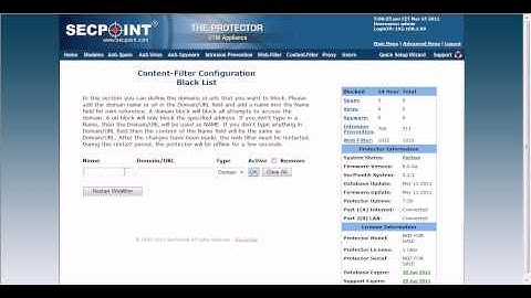 Protector UTM Web Filter Black list
