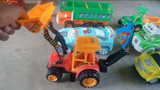 mini tractor toys.jcb, pcr police car, toy car,track#toys #tractor