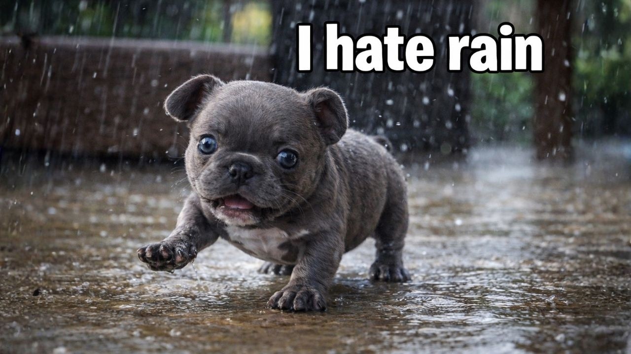 Puppy's First Rain Reaction vs Adult Dog's - Which is FUNNier ?