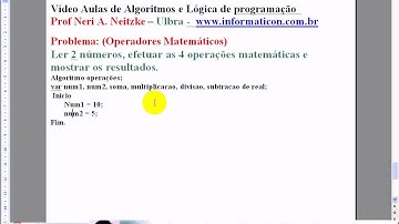 aula 965 Algoritmos e Logica de programação   Operadores Matematicos Algoritmo