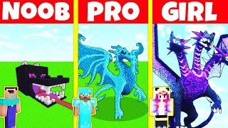 Minecraft Battle: NOOB vs PRO vs GIRL: DRAGON HOUSE BUILD CHALLENGE / Animation