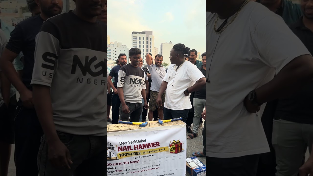 Indian guy destroyed nail challenge-Host left speechless#deepseekdubai#challenge #hammerstrength