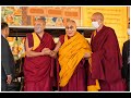 His holiness the  dalai lama  attended the  geshe lharampas graduation of the gelug university