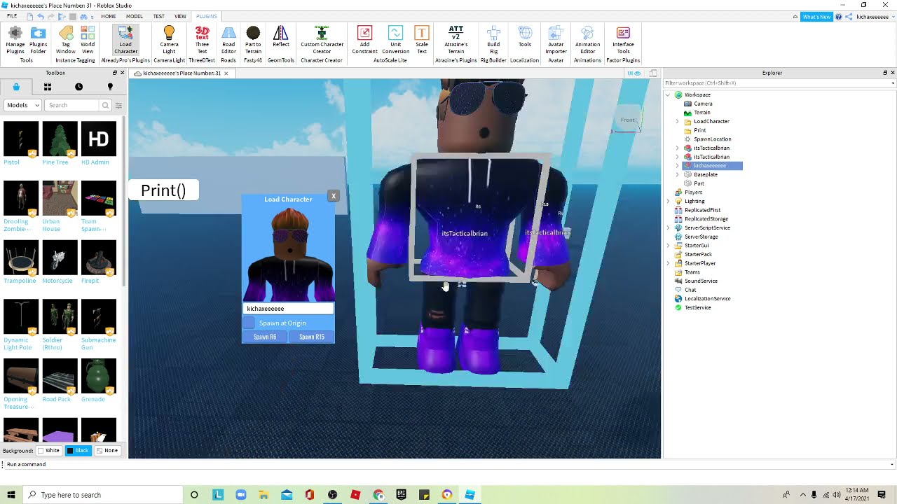 How to make Load Character Plugin On Roblox Studio - YouTube