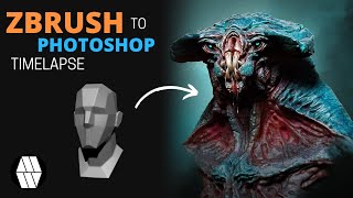 ZBrush to Photoshop Timelapse - 'Alien Bust' Concept