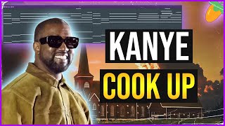 Video thumbnail of "Kanye West type beat cook up in FL Studio"