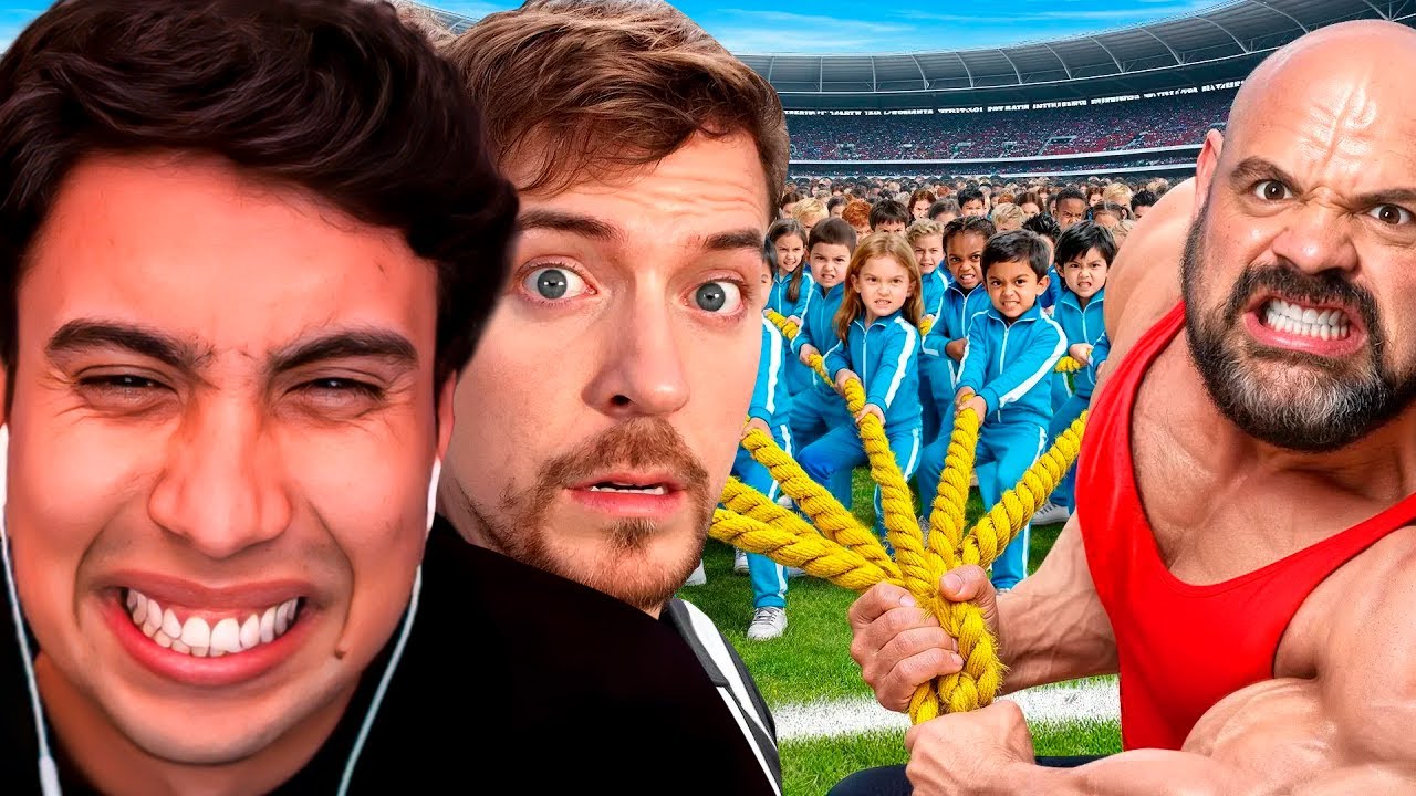 REACCIONAMOS A 100 Niños Vs El Hombre Más Fuerte Del Mundo!🏋‍♂️