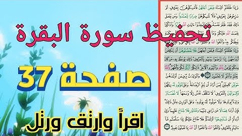 حفظ سورة البقرة بالتكرار والتجويد صفحة 37 بروايةحفص عن عاصم " وإذا طلقتم النساء..
