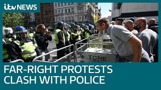 Tensions rise as police try to stop far-right protest clashing with BLM | ITV News