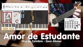 Amor de Estudante Vira de Coimbra Karaoke Cavaquinho Guitarra Letra Educação Musical José Galvão SVG
