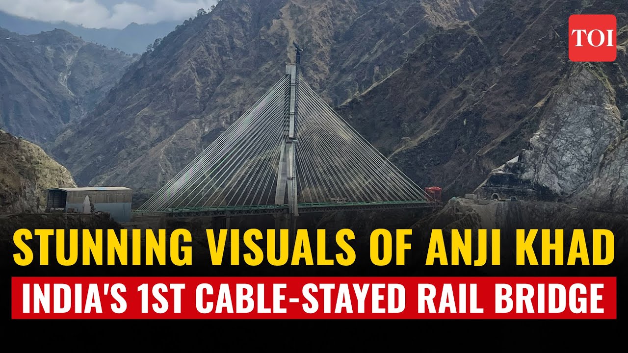 Anji Khad bridge Latest update Indian Railways’ 1st cablestayed bridge is almost ready YouTube