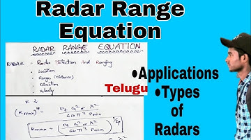 Radar Range Equation || Telugu #radarcmmunication #mbuday