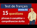 Test de franais  comprhension crite niveau b1
