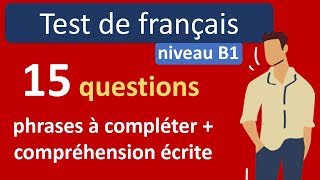 Test de français - compréhension écrite (niveau B1)