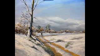 Charles Evans Step by Step Painting of a snow scene in Acrylics
