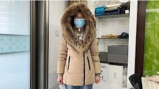 Mackage Adali Down Coat With Natural Fur Signature Mackage Collar Trench Gold Try On Review From Sup