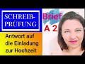 Brief schreiben, ✍️Prüfung a2 b1 Einladung zur Hochzeit ,das Thema musst du schreiben können