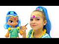 Sofia plays on the beach and becomes a princess Shimmer and Shine