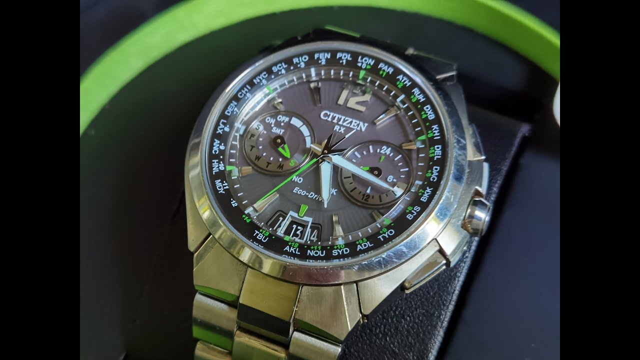 CITIZEN Satellite Wave GPS ref CC1090-52F - YouTube