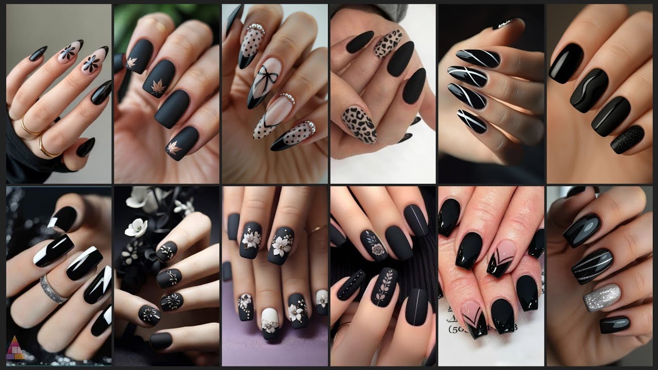 Trendy Black Nail Art Design ideas 2026 Trendy Nail Designs for Girls  Cute Nail Art Designs