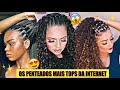 PENTEADOS PARA CABELOS CACHEADOS FACEIS COM ELASTICO | Os Penteados Mais Famosos da Internet