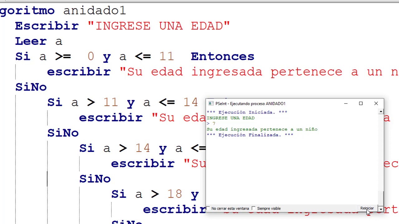 USO DEL COMANDO SI ENTONCES DE TIPO ANIDADO EN PSEINT YouTube USO DEL COMANDO SI ENTONCES DE TIPO ANIDADO EN PSEINT YouTube