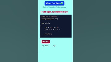 C++ Challenge ⁉️🔂 Not equal to ( != ) operator #coding #programmingquiz #cpp #codingcompetition
