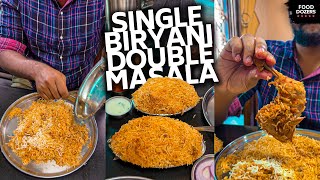 Single chicken Biryani Double masala 🫢🥵 with Leg piece for ₹130 // foodozers // golden palace🔥