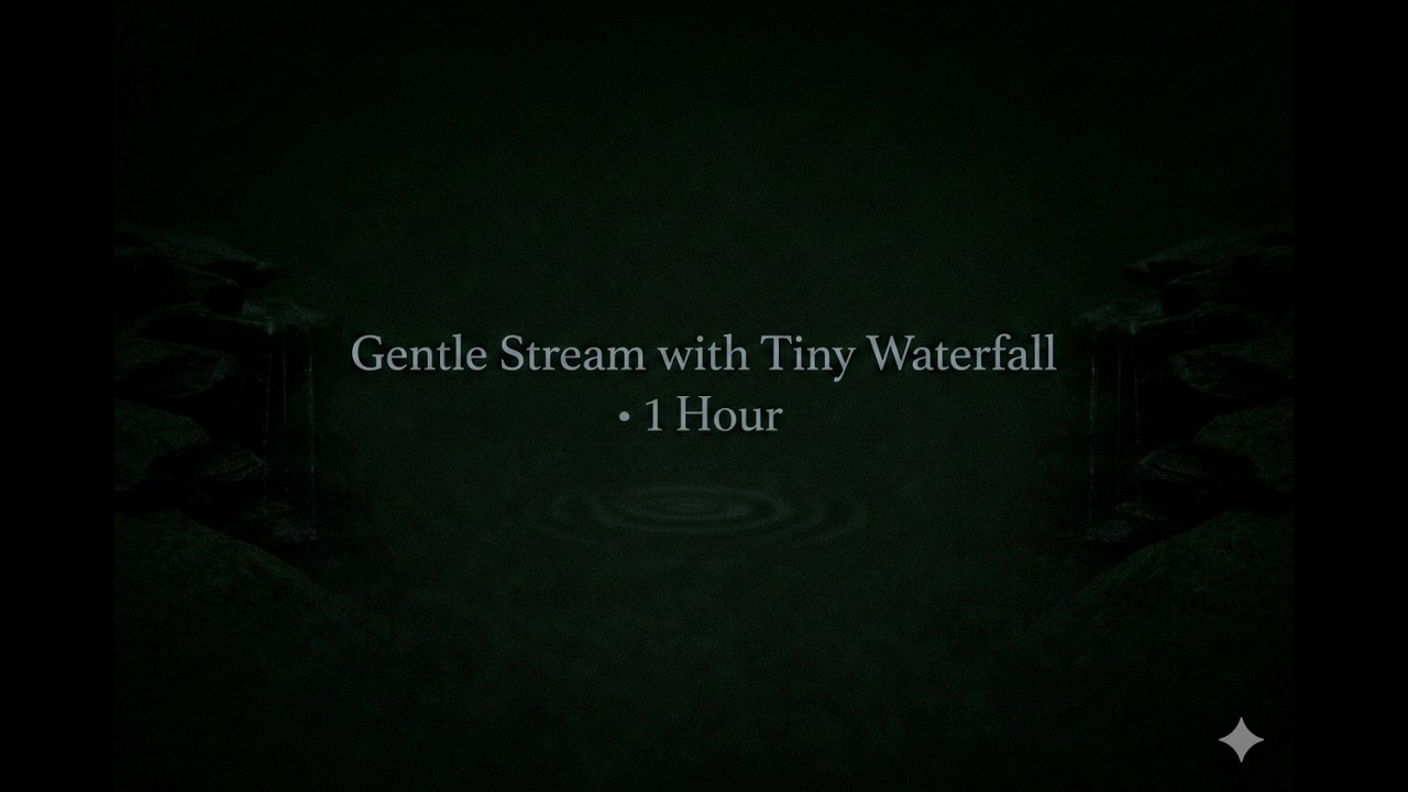 💧🌿 Tiny Waterfall & Gentle Stream Sounds | Black Screen | 1 Hour Relaxation
